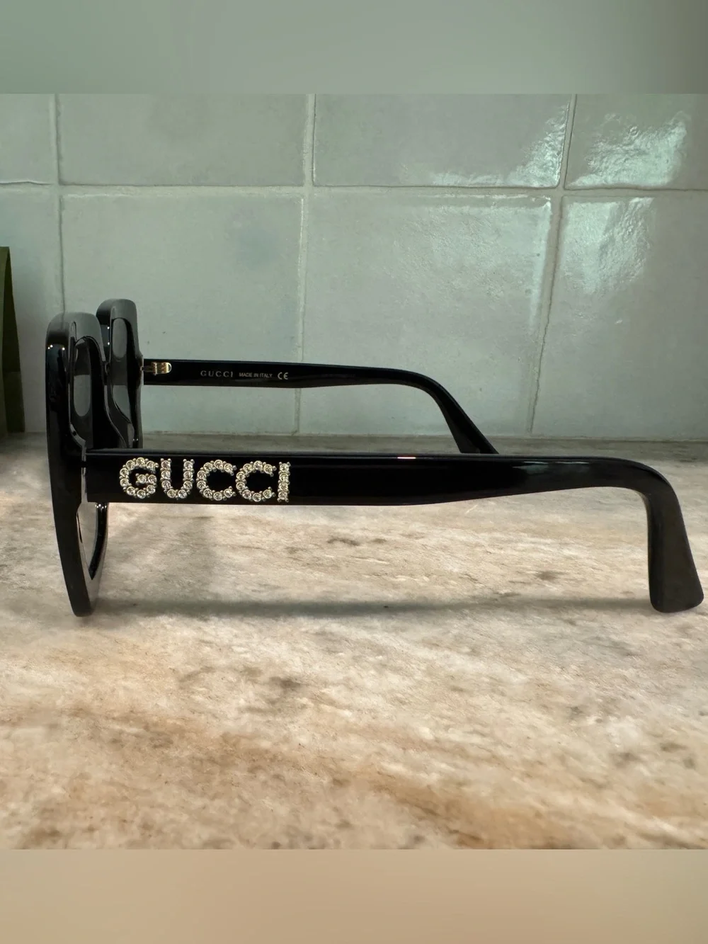 Gucci Black Square Oversized Women's Sunglasses